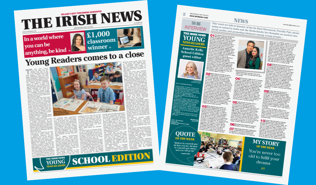 Premila makes the Irish News front page