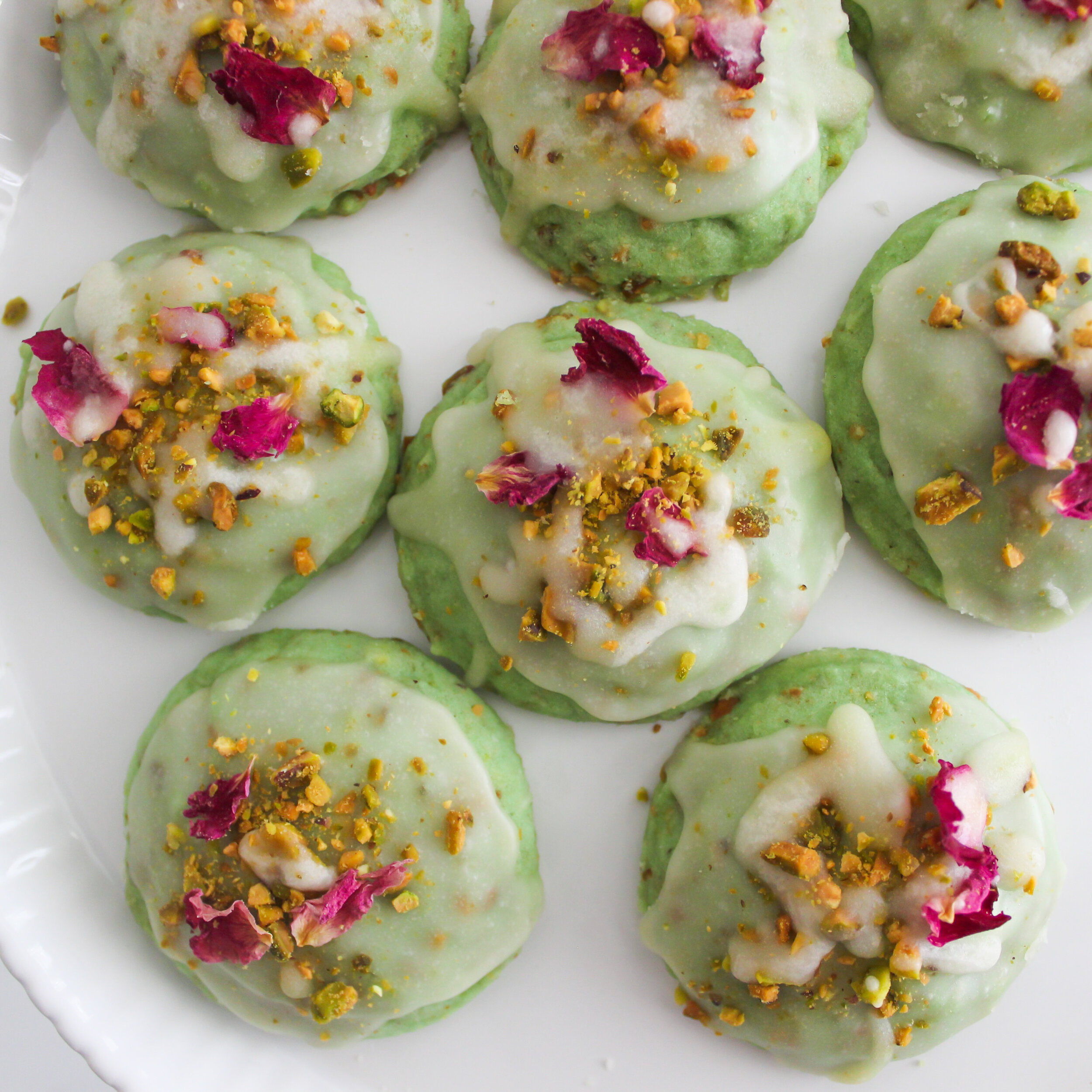 Pistachio Rose Cookies