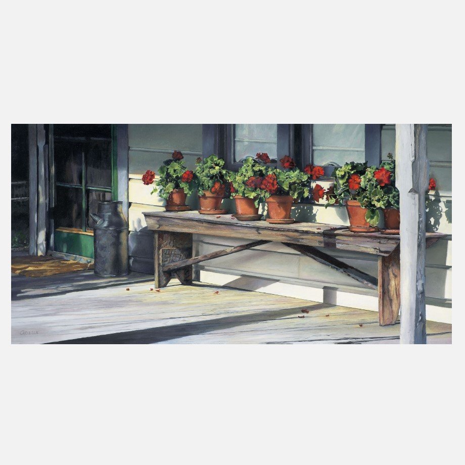 Gerainiums on Bench.jpg