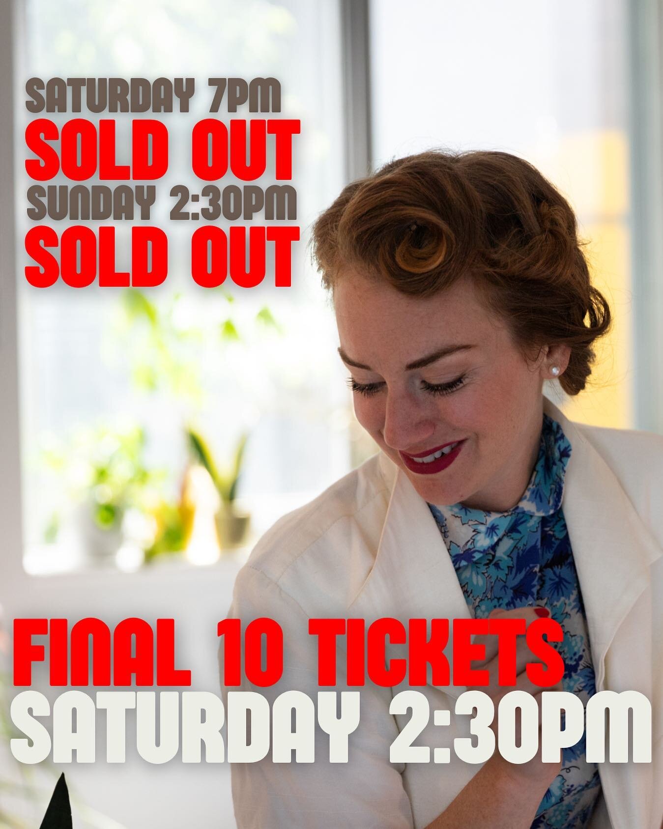 🚨 There are only 10 MORE TICKETS for Suddenly Last Summer!! 🚨

Take a break from the rain and join us at @sorrystudioto this afternoon at 2:30PM! See for yourself what&rsquo;s keeping audiences on the edge of their seats! 

#SuddenlyLastSummer #Ten