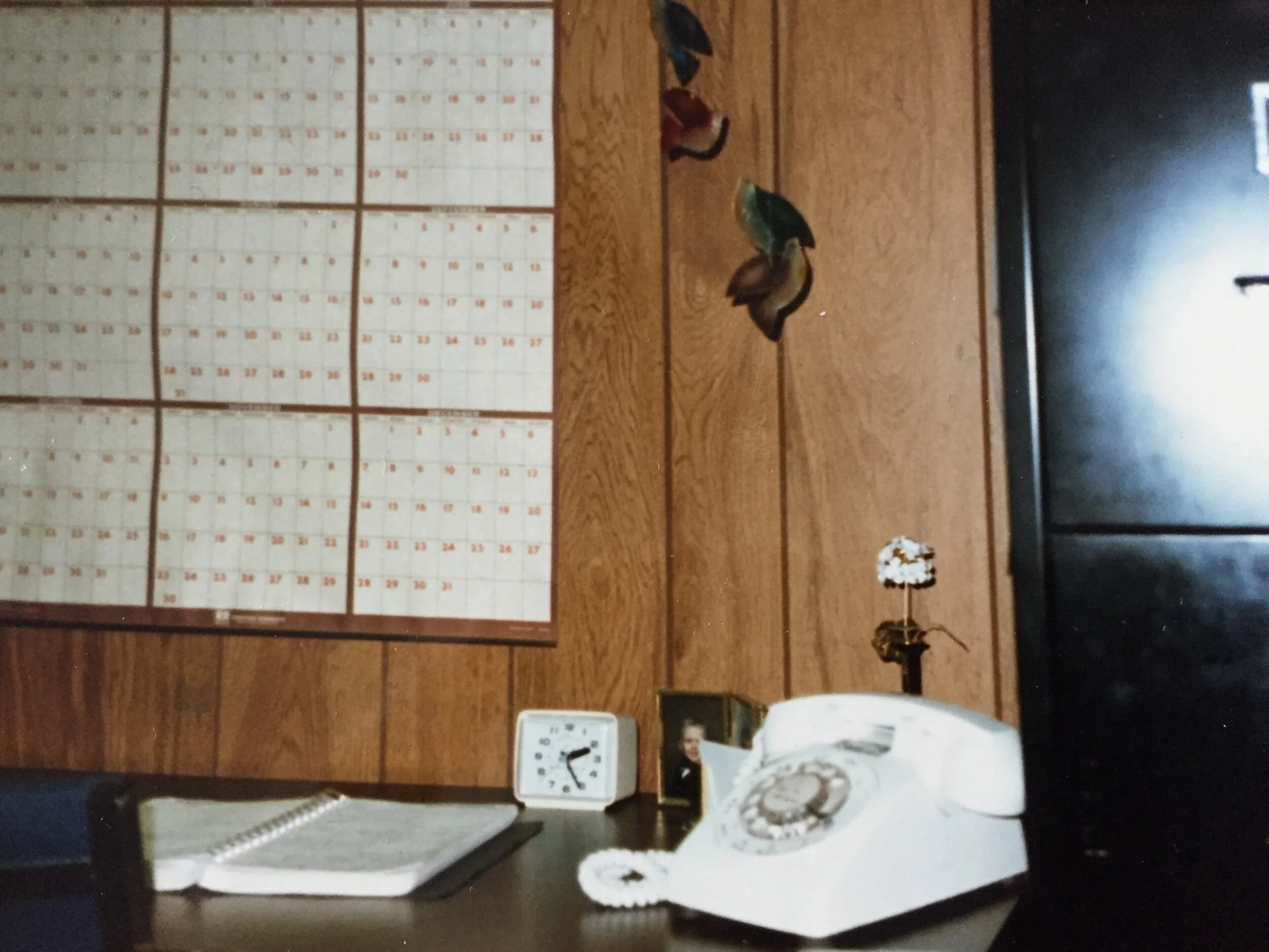 Oh my goodness! Look at that old phone and  the appointment book! This is too funny!