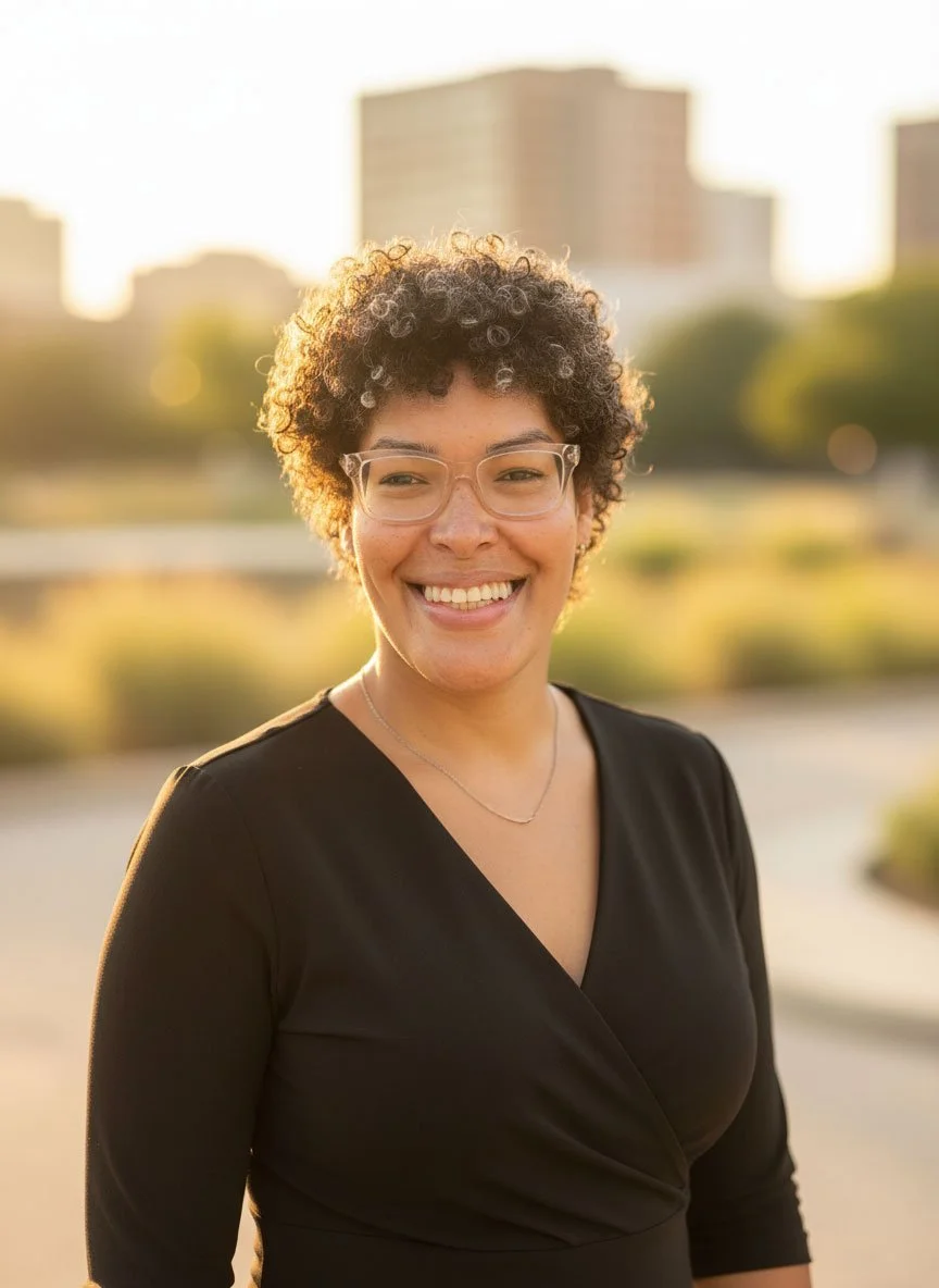 A delightful electrologist in a natural outdoor urban San Antonio Texas setting