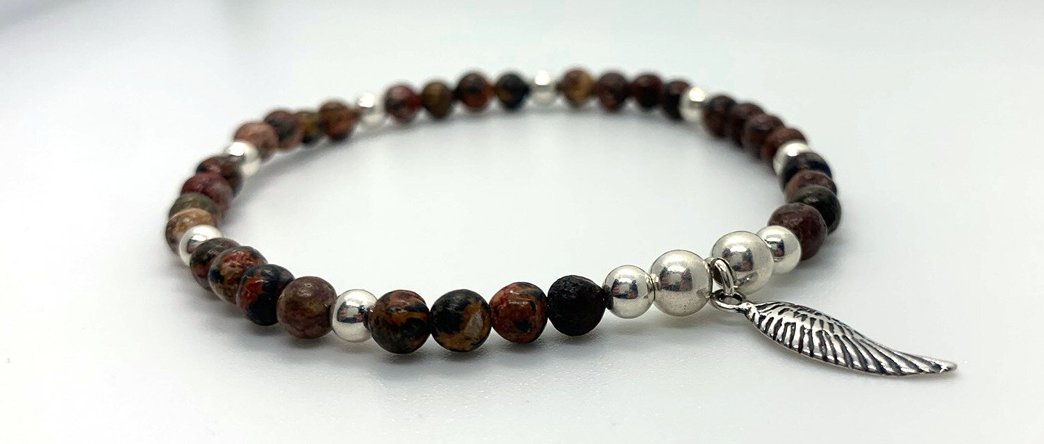 Leopardskin Jasper and angel wing