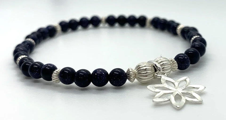 Blue Goldstone and Lily Charm