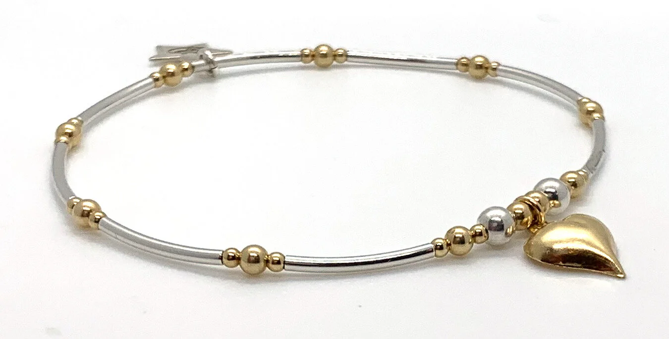 Gold Heart and Silver Tubes