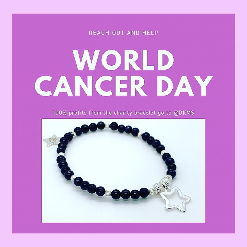 Today is world cancer day. Now more than ever charities need our help, for every purchase of the Charity Bracelet on my website I will give 100% of the profits to @dkms_uk. Early detection is so important @georgieeswallow @cake_away_cancer have got s