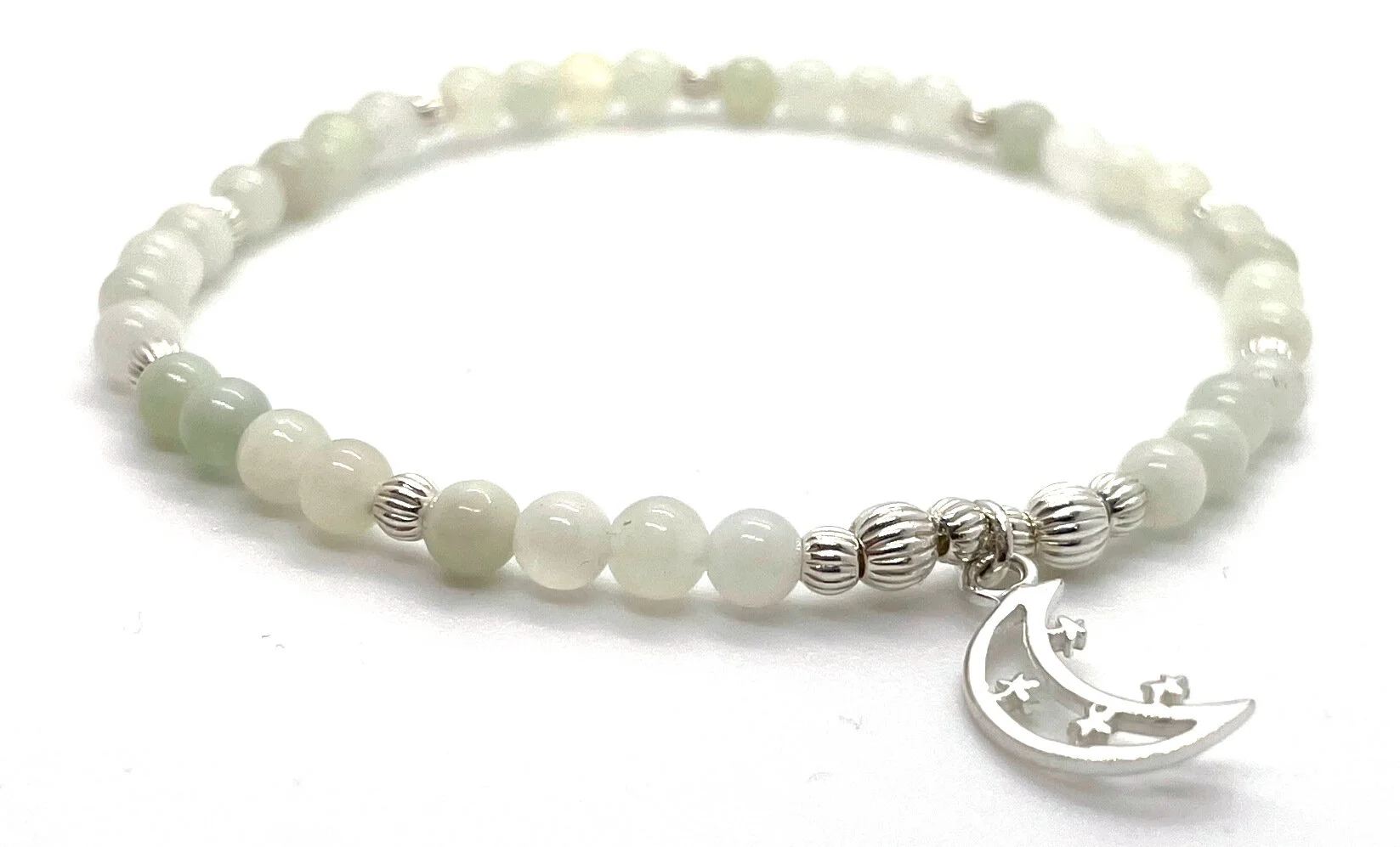 New Jade and Moon Charm