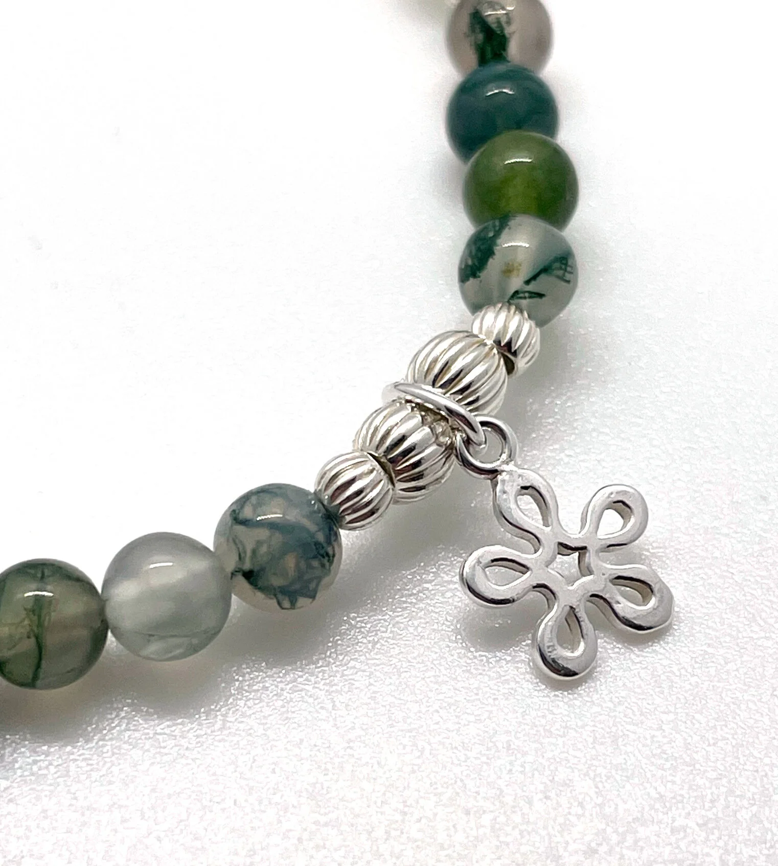 Mini Flower and Green Moss Agate