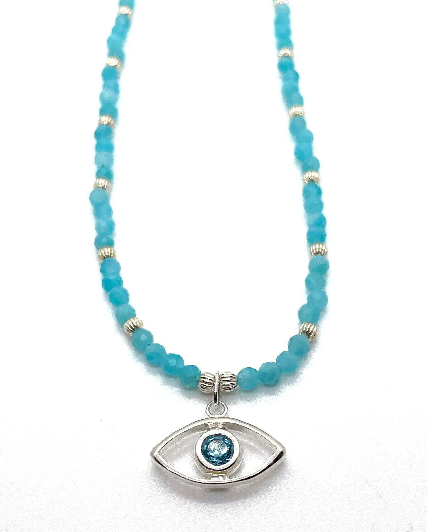 Aqua Eye and Amazonite Necklace