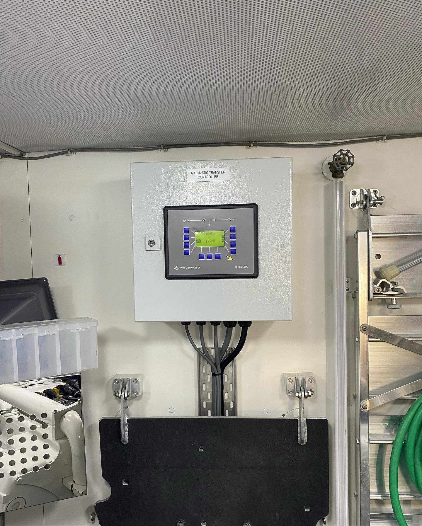 We completed the design, programming and build for this Woodward DTSC200 automatic transfer switch on a large pleasure vessel we service. The system can compete an automated closed transition between sources of supply, to avoid blacking out the vesse