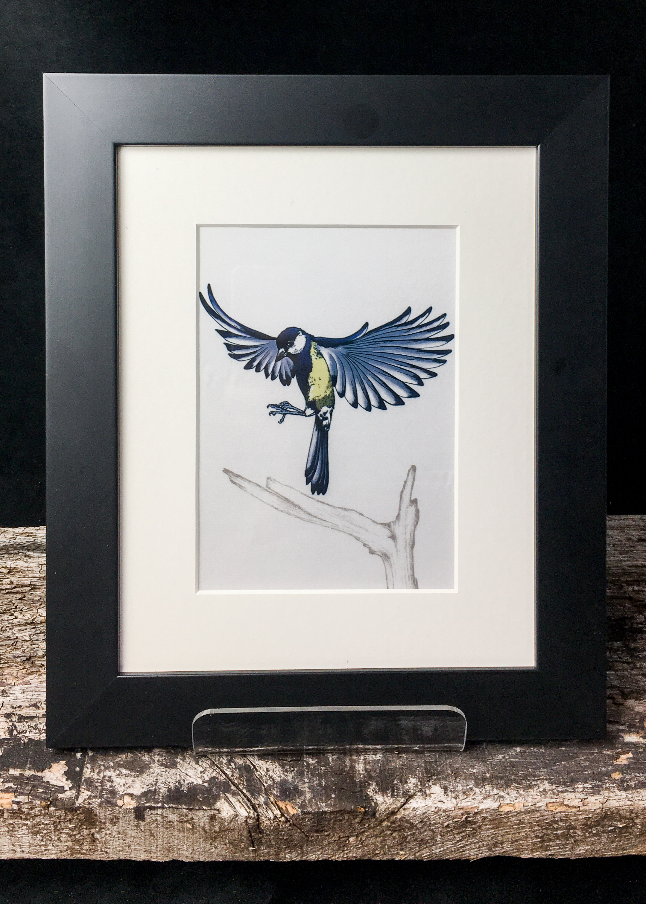 Great Tit Framed Fabric Print
