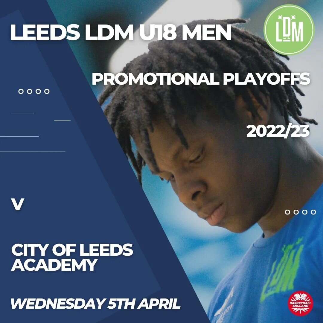 Promotional Playoffs 🏀

Leeds LDM U18 Men have secured a playoff spot after finishing runners up in the jr @nblengland Conference for 2022/23!

The boys can look forward to another battle against @cityofleedsbasketballacademy in the first round next