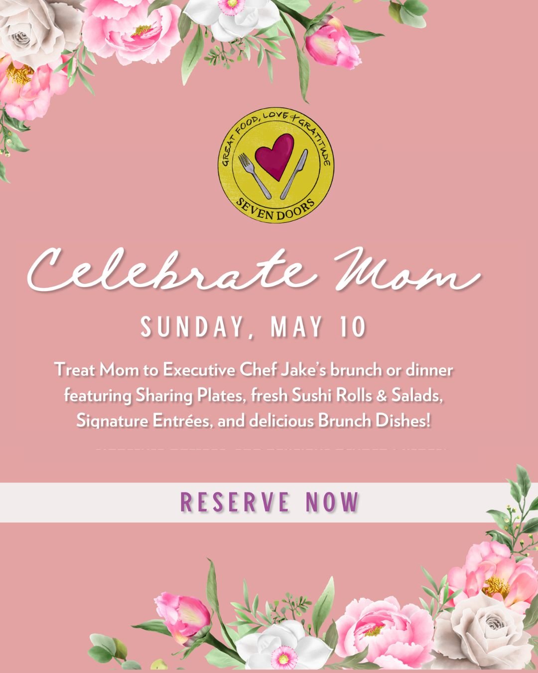 Celebrate Mom with a meal made for the moment. Reserve your Mother&rsquo;s Day table today. 💐

Book now on OpenTable!