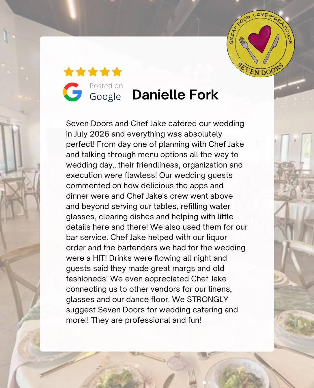Great food is one thing, creating memorable experiences is what it&rsquo;s all about!! ⭐⭐⭐⭐⭐

Want to see how @sevendoorscatering can make your next event unforgettable? Learn more on our website at the link in our bio.

We&rsquo;re grateful for ever