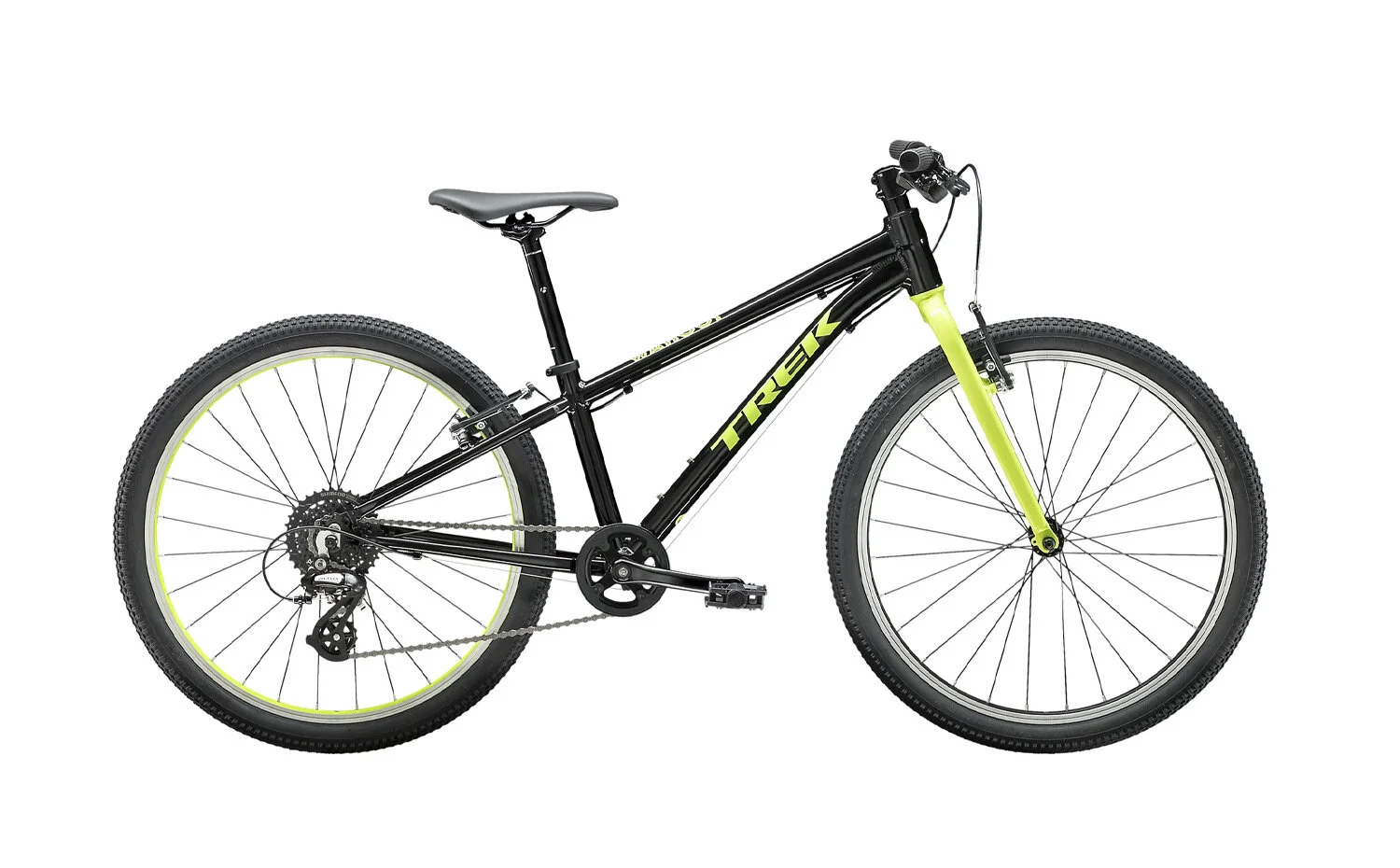 black and green trek mountain bike