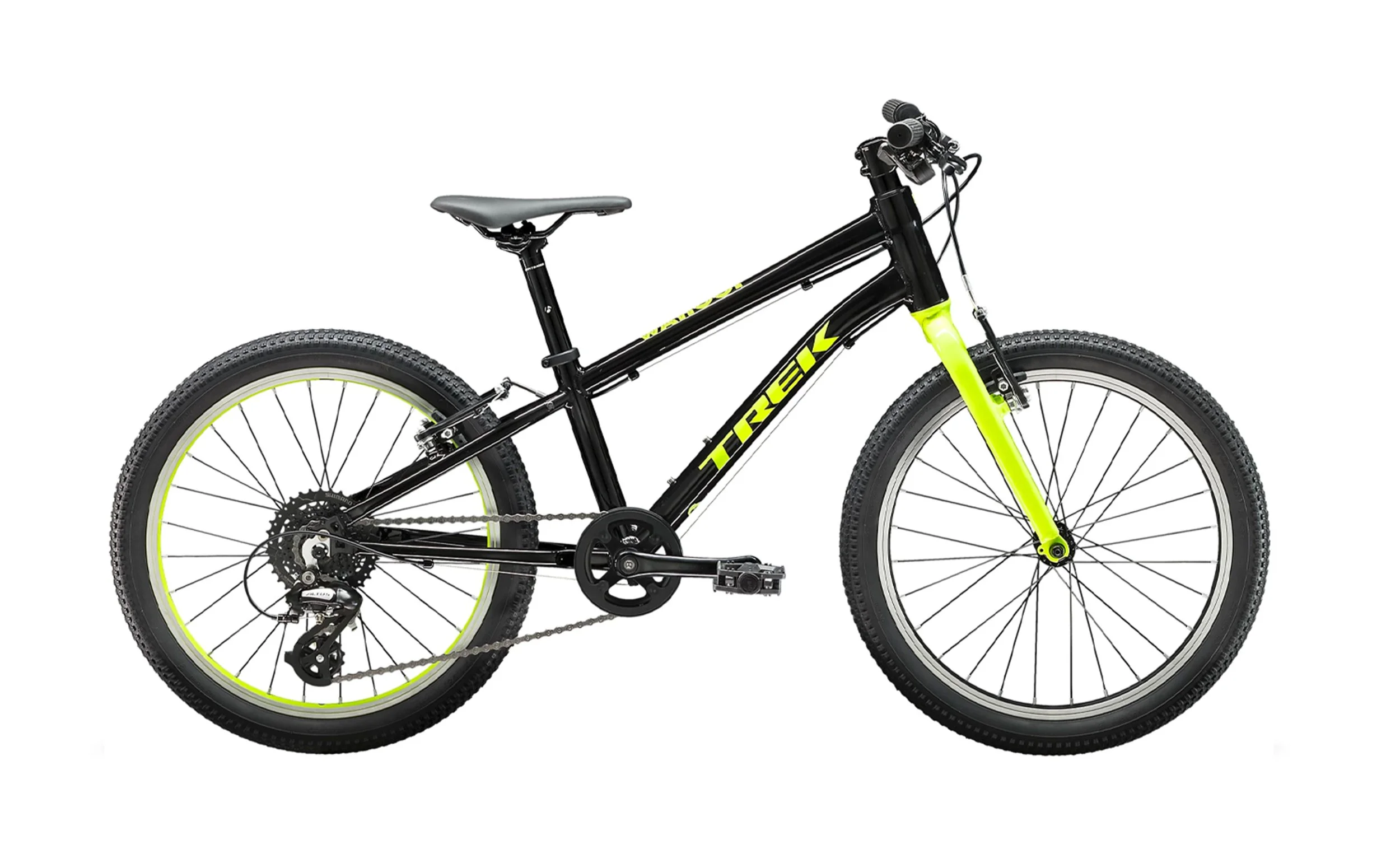 black and green trek mountain bike