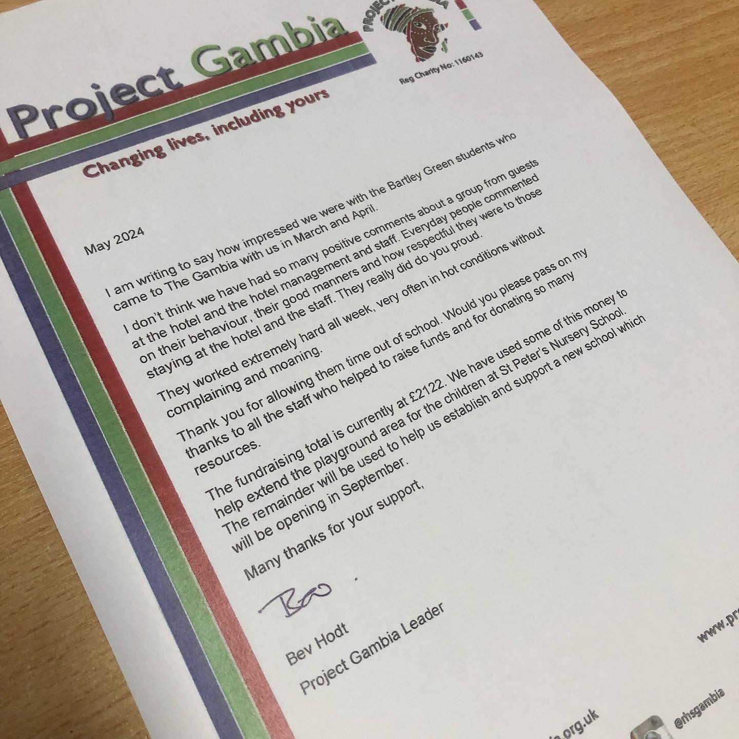 &ldquo;I am writing to say how impressed we were with the Bartley Green students who came to The Gambia&hellip;Everyday people commented on their behaviour, their good manners and on how respectful they were&hellip;They really did you proud&rdquo; @r
