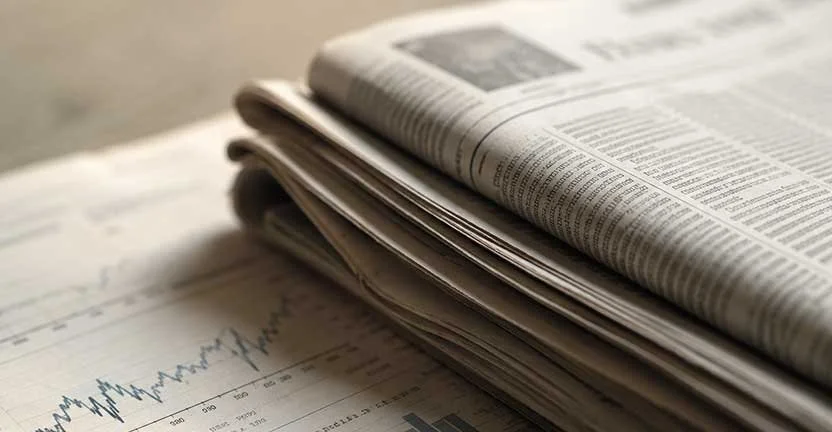 Financial section of a newspaper