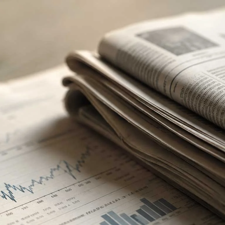 Financial section of a newspaper