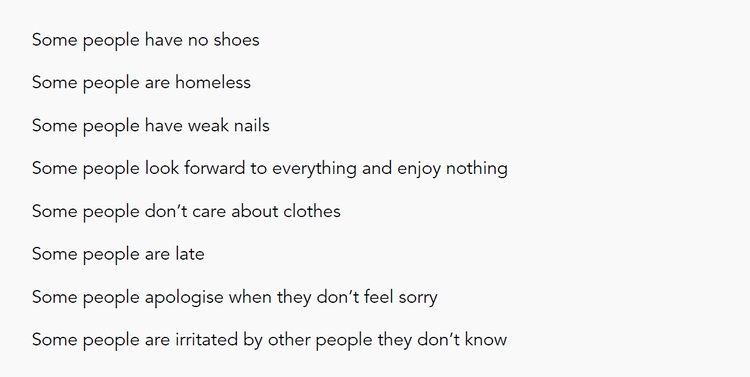 Some People Have No Shoes