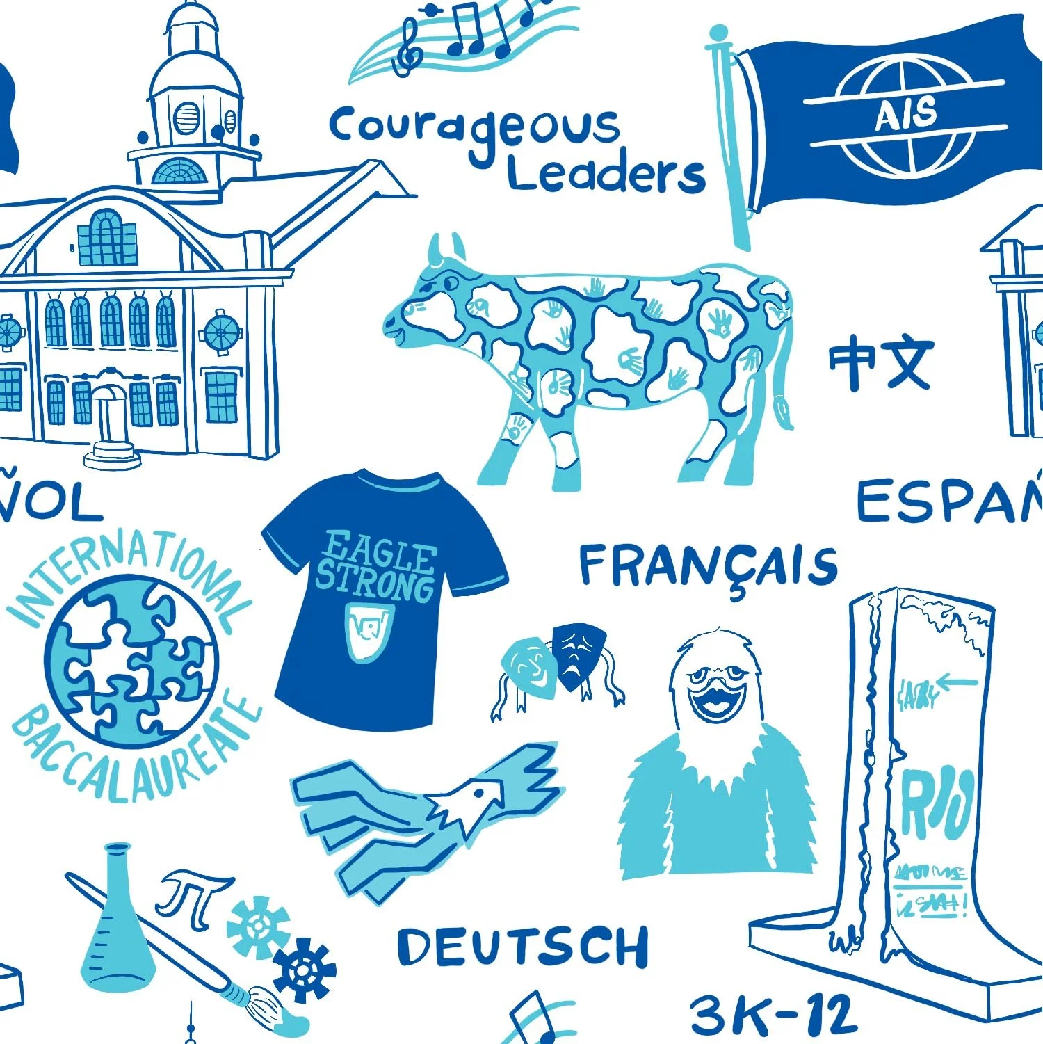 Atlanta International School Endpaper Pattern for Yearbook