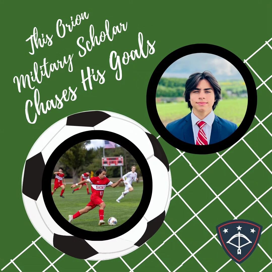 2023 Orion Military Scholar and Air Force child Gabriel is chasing goals in more ways than one! He's a star athlete and a great student at St. Andrew's School in Delaware. Turns out, he's a pretty good artist, too! 🎨
.
.
.
#orionmilitaryscholarships