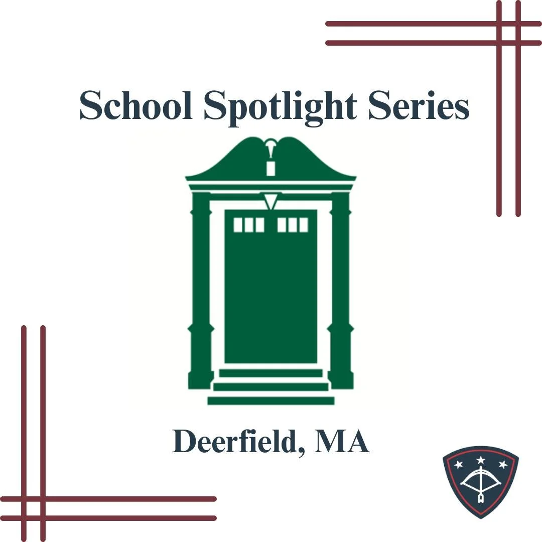To finish our School Spotlight Series, we have Deerfield Academy located in beautiful Deerfield, MA. Deerfield boasts a strong sense of community created from supportive residential life, family-style dinners and many tradition. The Deerfield Door is