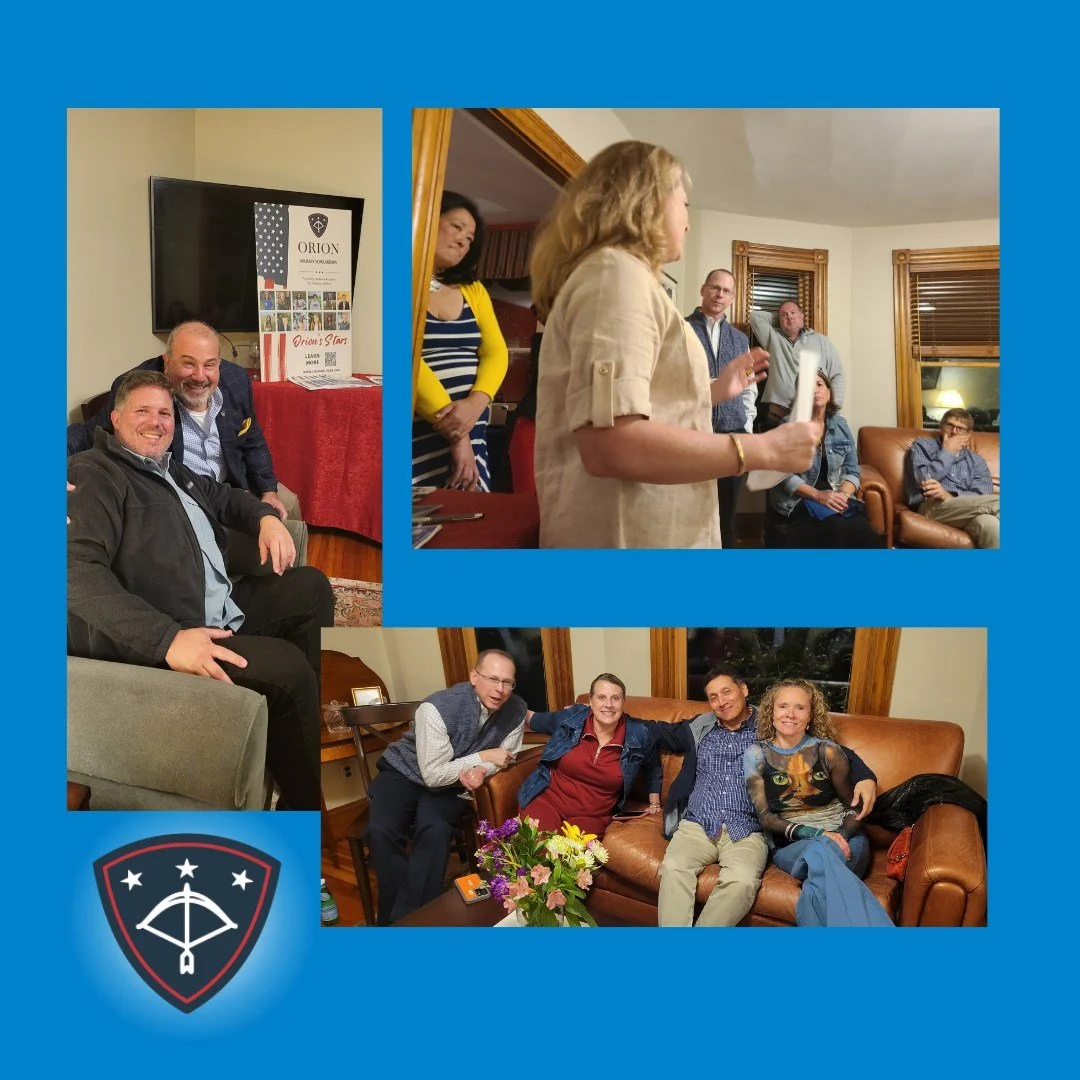 Next up was Boston, Massachusetts. Marty Guay, one of our board members, and his wife Ann hosted a lovely intimate wine tasting. We always love sharing our experiences with teen military children and how Orion can help them stay stable during their h