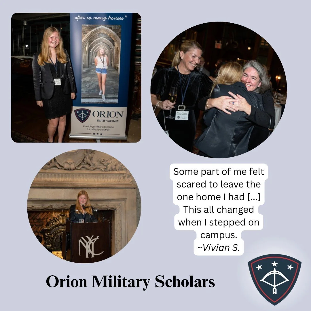 Vivian S, a current Orion Military Scholar, gave a deeply touching and genuine speech on the opportunities that attending boarding school has given her. 

&quot;This opportunity changed my life, and I genuinely and literally don&rsquo;t know where I 