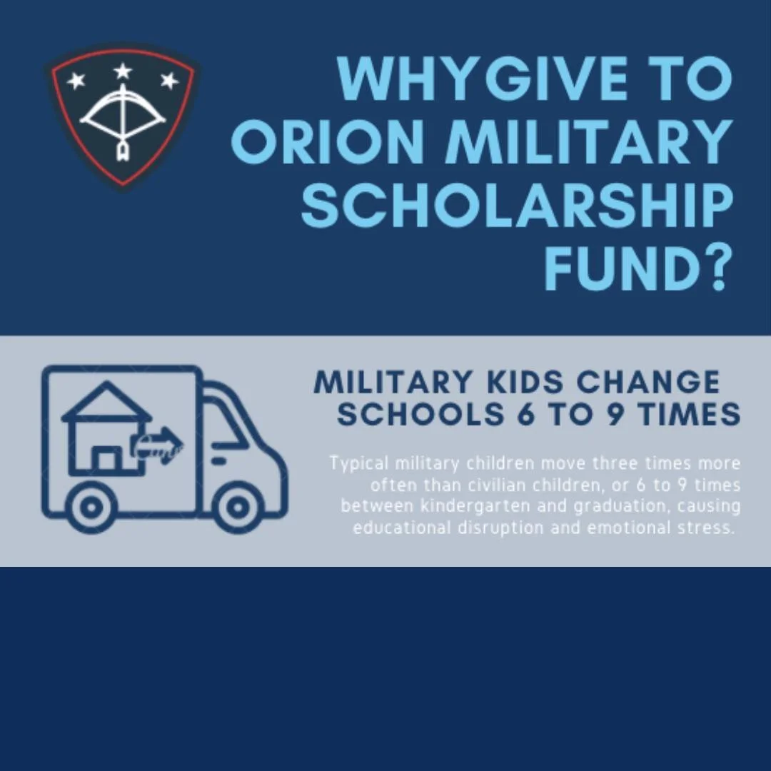 Military children are required to move three times more than their civilian counterparts. They change schools frequently, 6 to 9 times on average before they graduate. This causes not only educational disruption, but emotional stress as well. 

Orion