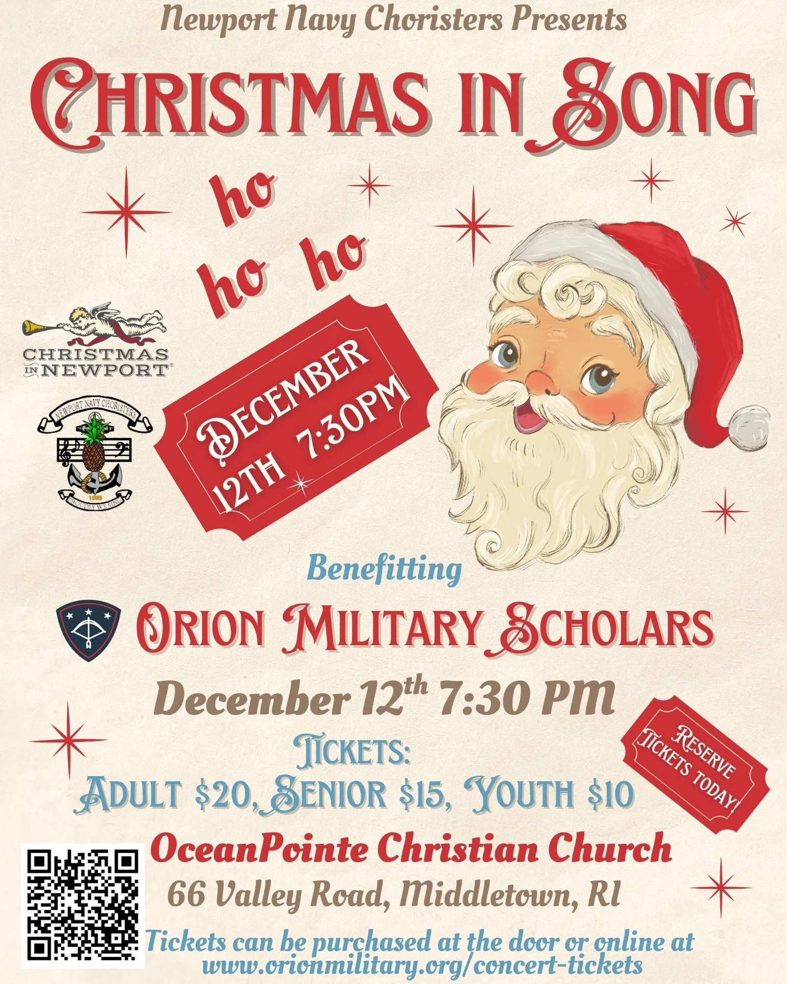 Tonight's the night! Come listen to the incredible Newport Navy Choristers and support Orion Military Scholars!

Francis Molinari got to join some of the Choristers on the Bruce Newbury's talk of the town. Have a listen to their interview and learn m