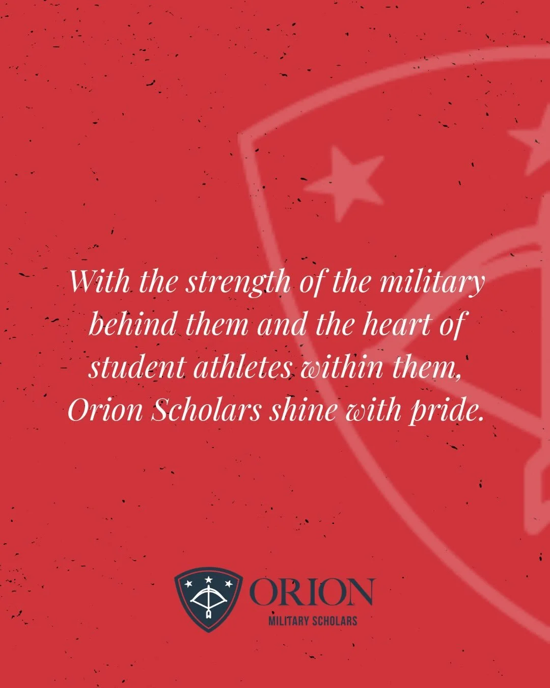 The values of courage, character, and commitment begin with service and continue through education. At Orion Military Scholars, we honor the dedication of military families by supporting students as they pursue academic excellence and grow into leade