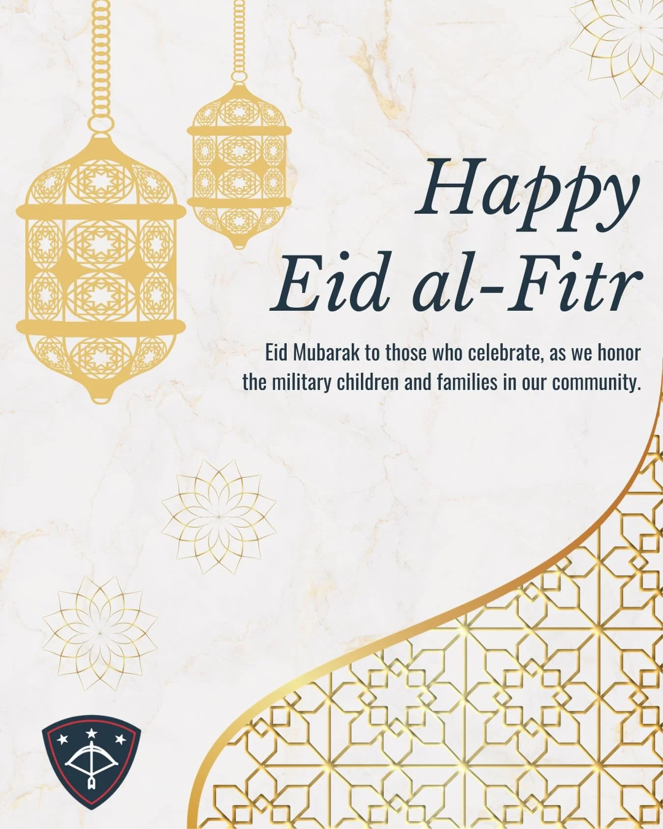 Eid Mubarak to those who celebrate.

We recognize this meaningful time of reflection, connection, and community, and honor the traditions observed by many of the military children and families we serve. This holiday is an important moment for gatheri