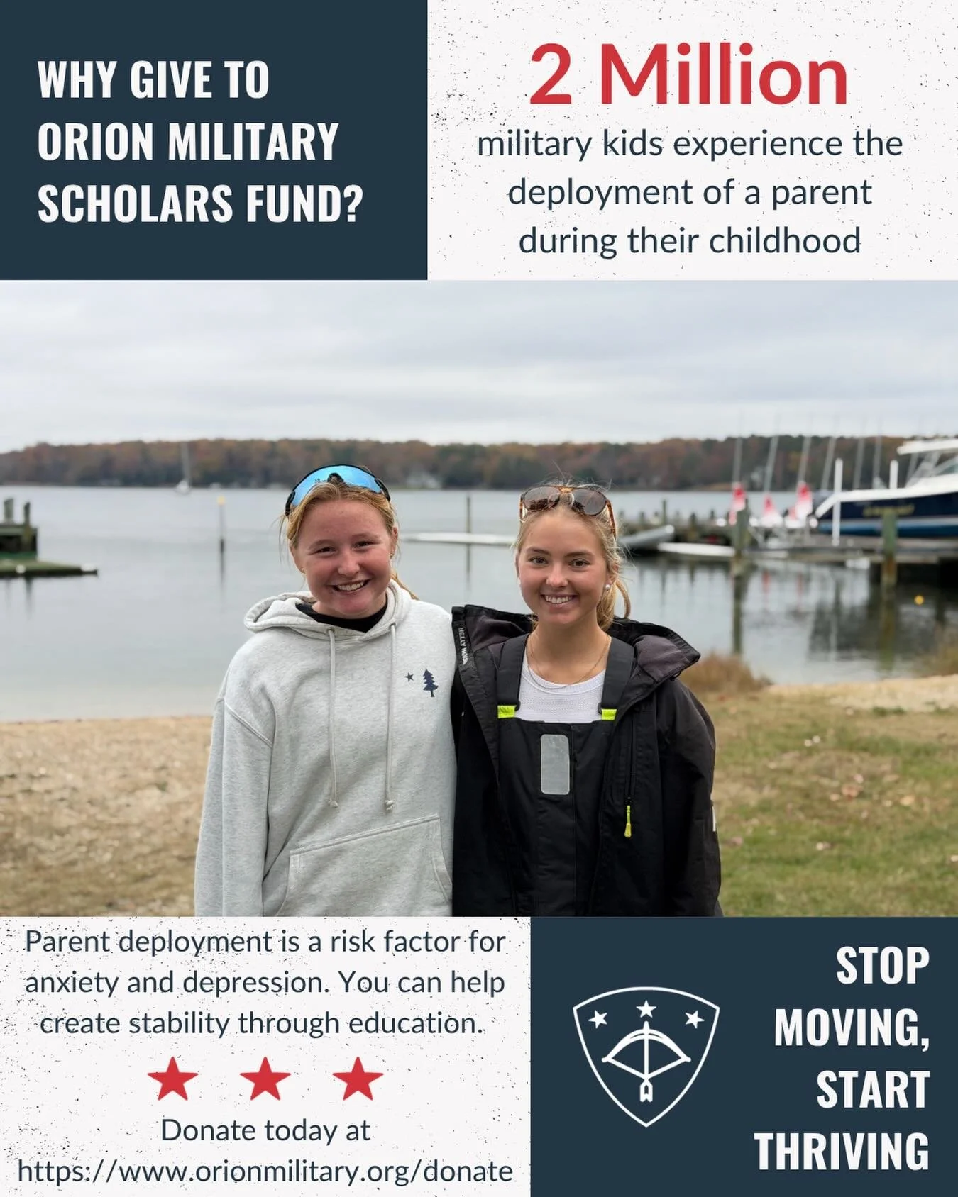 Military-connected students navigate unique challenges that can impact their sense of stability and well-being.

At Orion, we are committed to supporting scholars through these transitions by providing access to education and a consistent path forwar