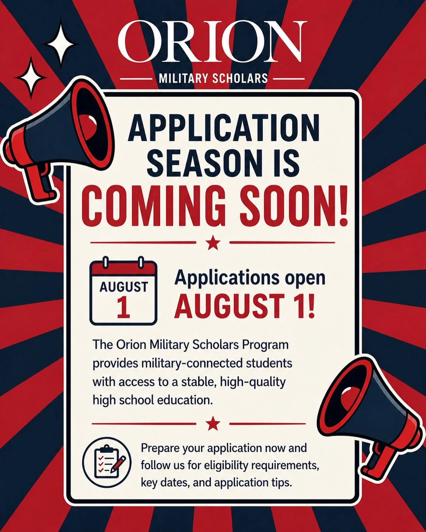 Know a military connected student who could benefit from a flexible and supportive high school experience? Help us spread the word. Share this post with military families in your community and encourage eligible students to follow Orion Military Scho