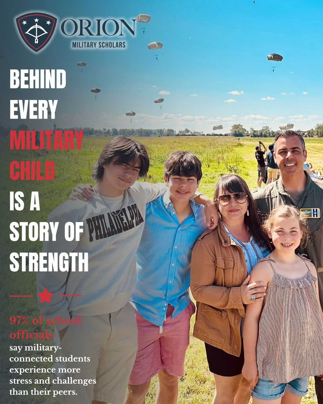 Behind every military child is a story of strength. Military connected students demonstrate incredible resilience, but many face challenges that often go unseen. Ninety seven percent of school officials say military connected students experience more