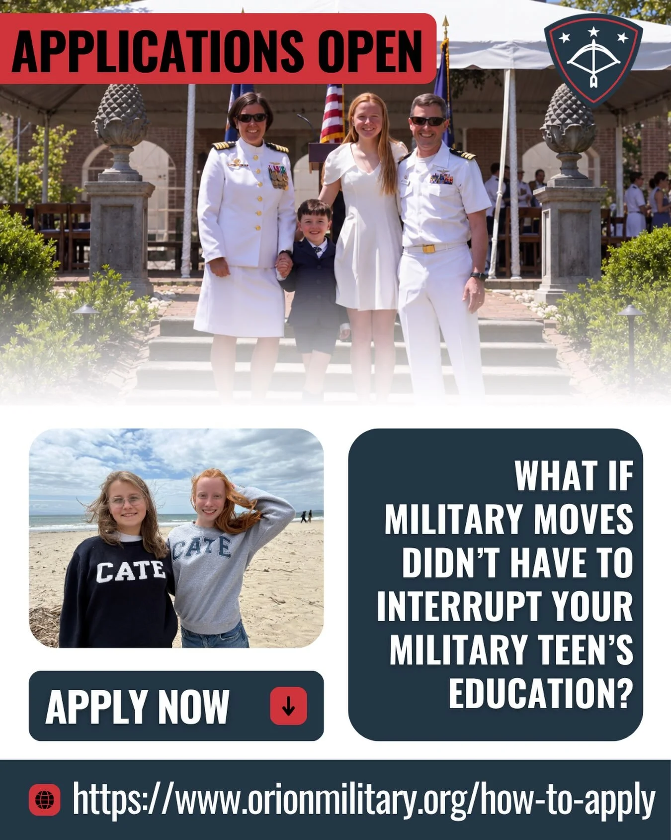 Military families make incredible sacrifices, and a child&rsquo;s education should not have to be one of them. The Orion Military Scholars Program helps provide educational stability and opportunity for teens in active duty military families whose ed