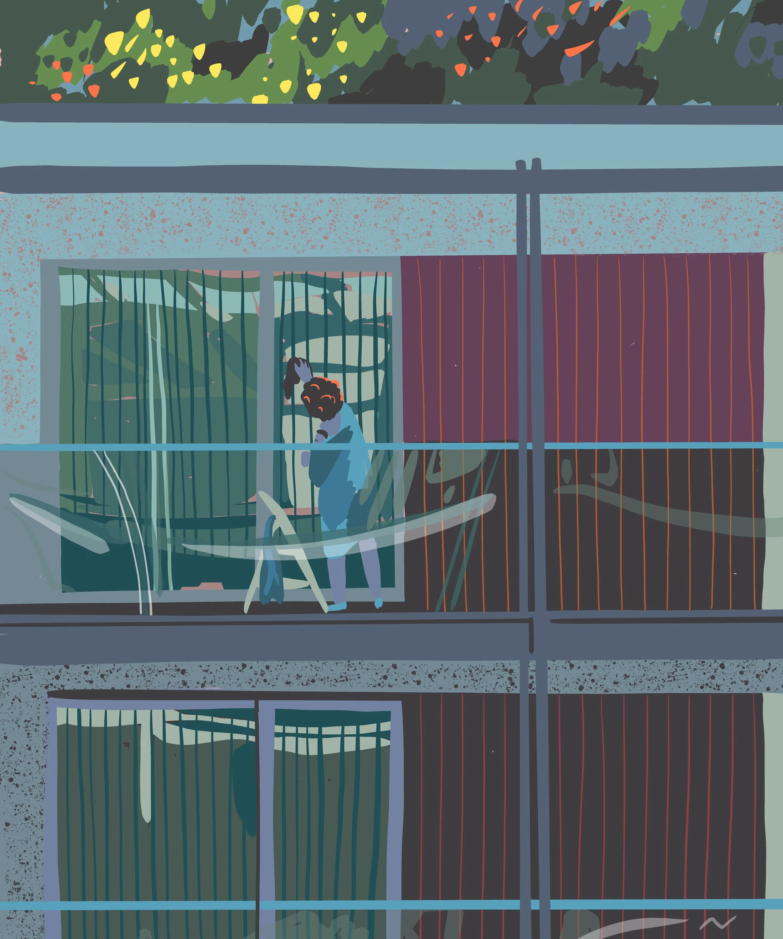 Stepladder/ Gardintrapp