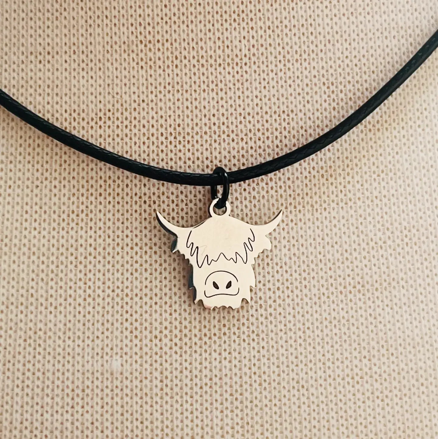 Highland Cow Pendant Necklace