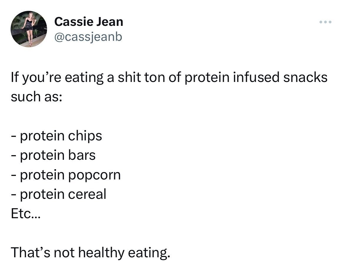 I said it.

It had to be said.

This &ldquo;fitness&rdquo; industry is a joke.

Sure these protein infused snacks can help you stay on track and hit your protein goal but&hellip;

They aren&rsquo;t necessarily the best options for health.

And most p