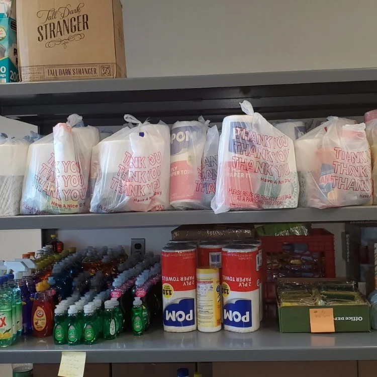 Household items ready to be made into blessings bags