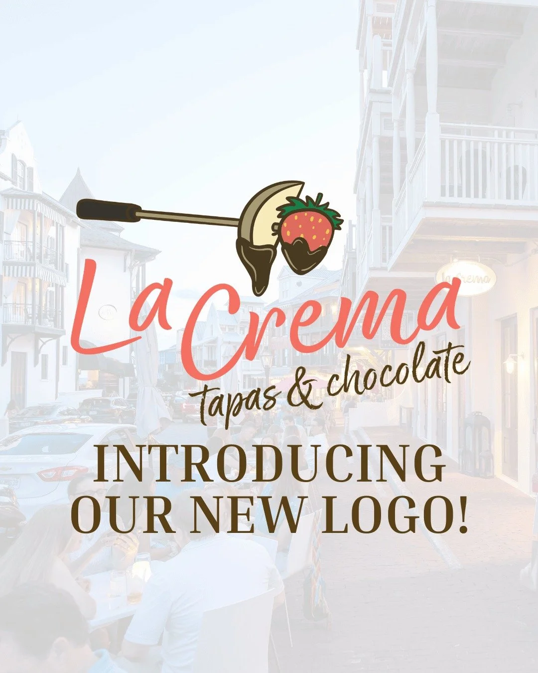 La Crema has a sweet new look! 🍓🍫

Our refreshed logo is inspired by one of our most beloved traditions - Chocolate Fondue. While the look may be new, everything you love about La Crema remains the same: tapas to share, chocolate to indulge in, and