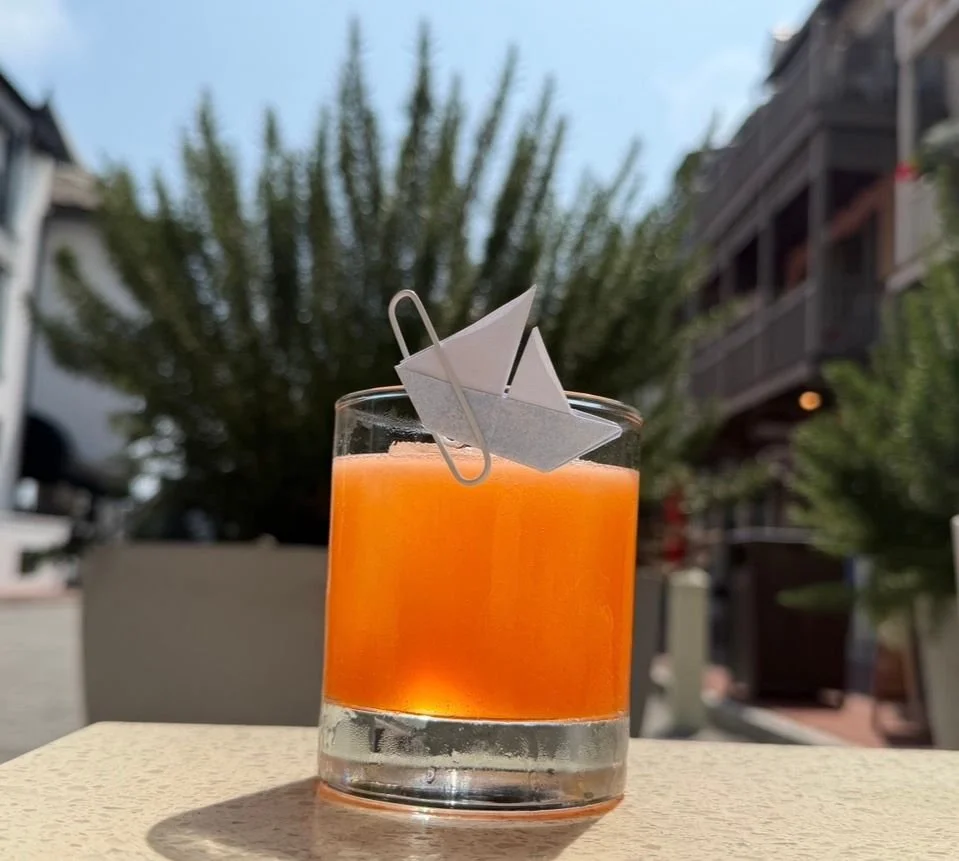Introducing the Paper Cutter 🍹  This new cocktail is a riff off of a paper plane &ndash; instead of bourbon, we use Aperol, Waterman's 8 Bells Rum, lemon and Amaro Nonino.