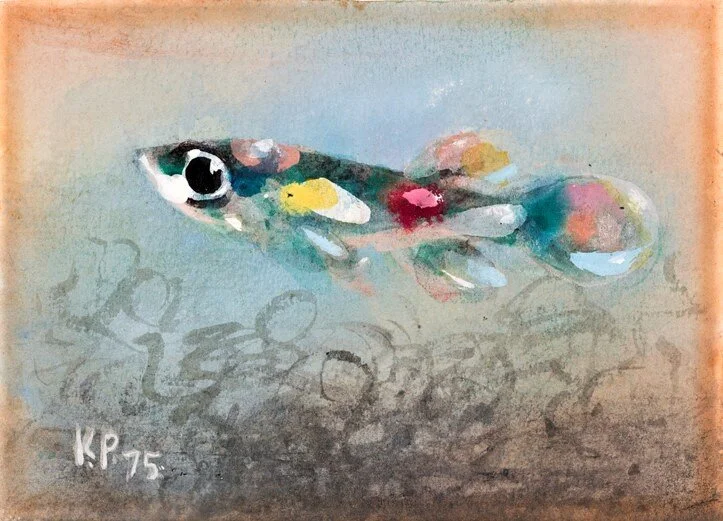  Karl Priebe   Unknown [fish]  , 1975  Watercolor on paper  In the collection of the  Milwaukee Art Museum  Gift of Jean Friedlander M2014.16  Photo credit: John R. Glembin 