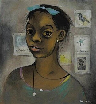  Karl Priebe (1914-1976)    Miss Lil Green  , 1954  Casein on paper 12.5  × 11.75 inches 