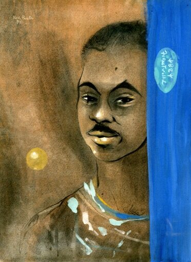  Karl Priebe (1914 - 1976)    [Charles] Sebree   , 1951 - 1953 Pencil and casein on paperboard, 16 x 12 inches, 40.6 x 30.5 cm  Collection of the Haggerty Museum of Art, Marquette University  Gift of Emil Priebe, 2006.14.102        