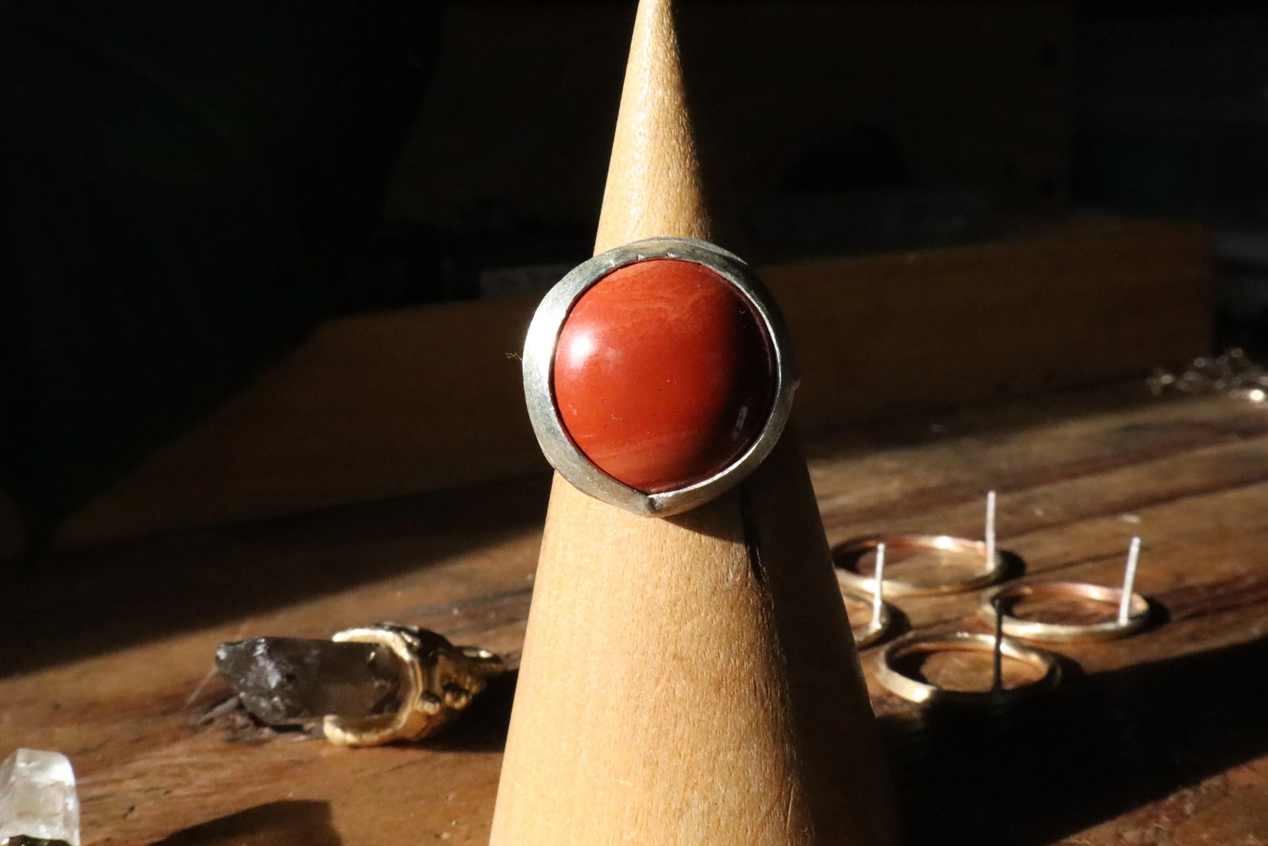 Mars Ring: Red Jasper in Sterling Silver