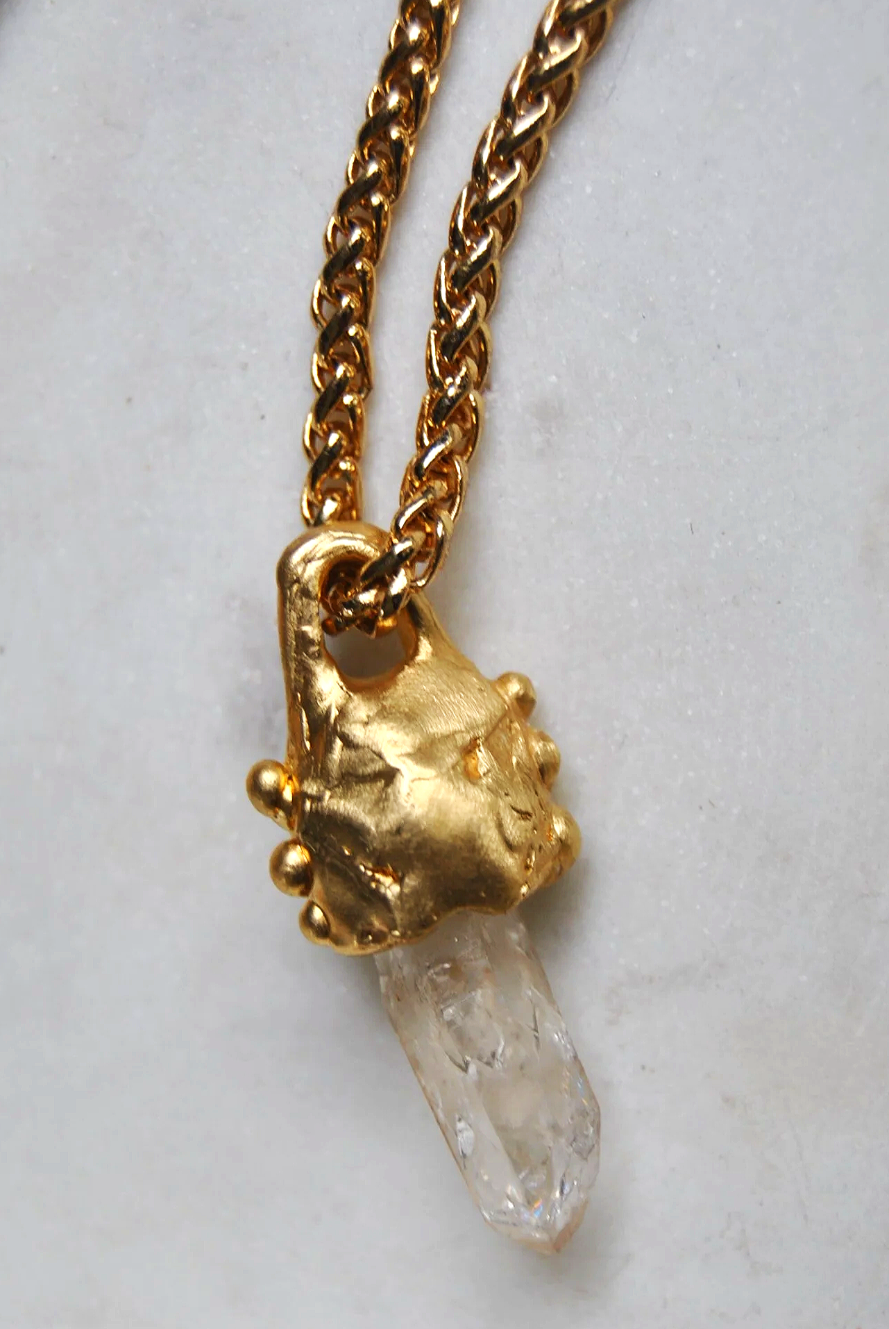 Quartz Brass Sardinian Amulet