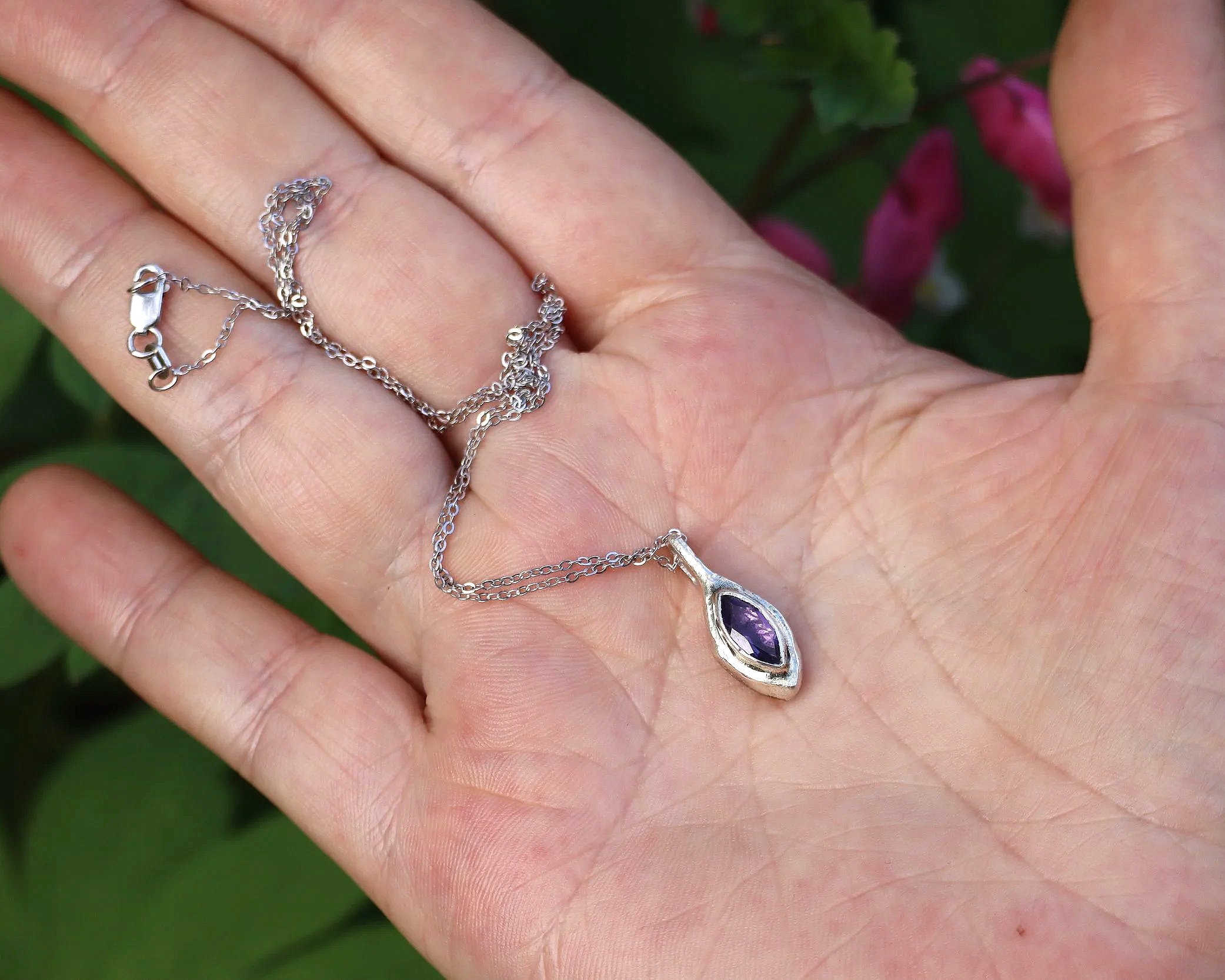 Amethyst & Silver Pendant