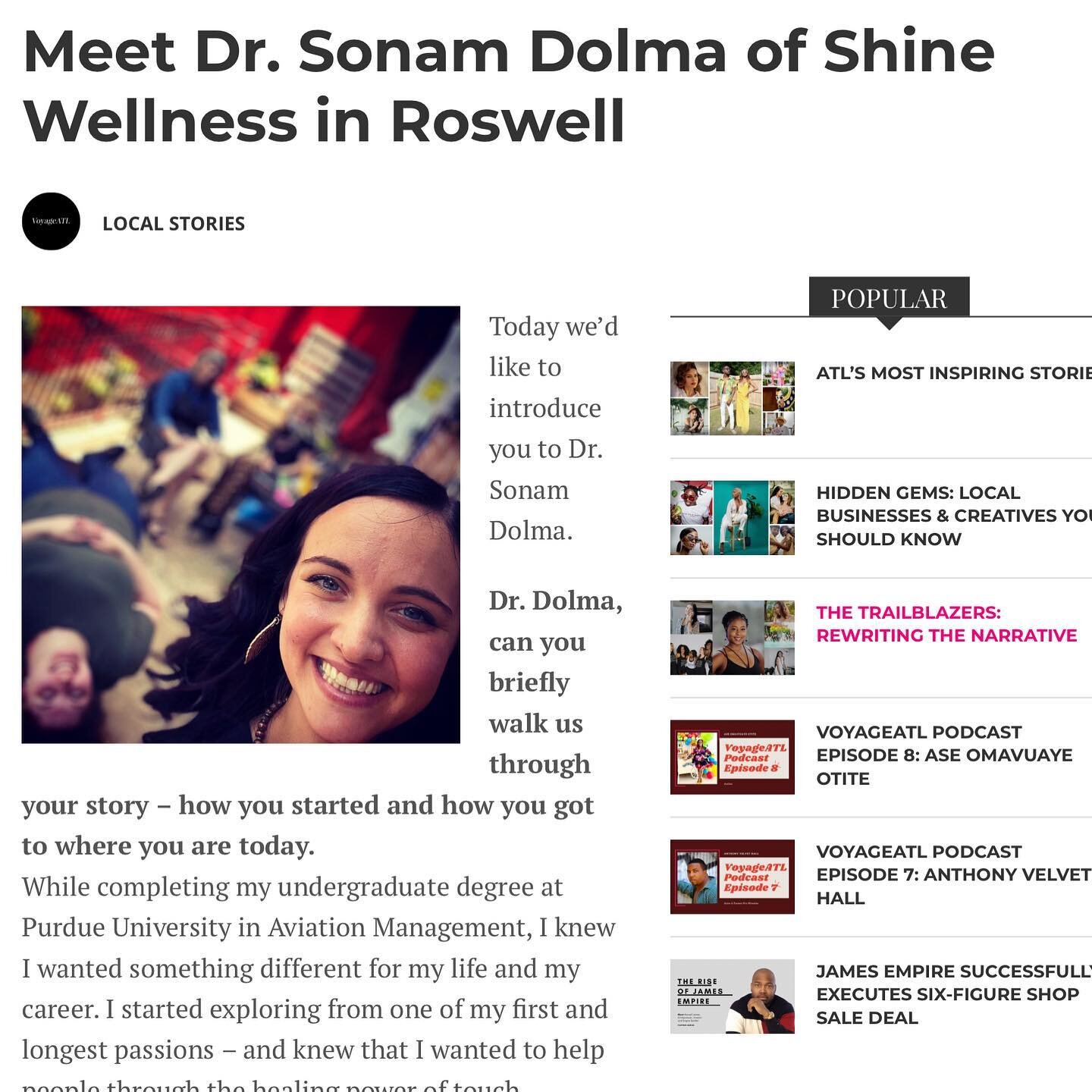 Our very own Dr. Dolma is being featured in voyageATL! Check out her article and definitely check out her practice! And if you happen to get lucky and be in the salon on the days she&rsquo;s there, jump right in line with the BHC staff for our weekly